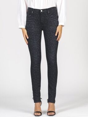 Black Orchid Gisele HighRise Super Skinny Black Leopard ShinyGray Textured Jeans